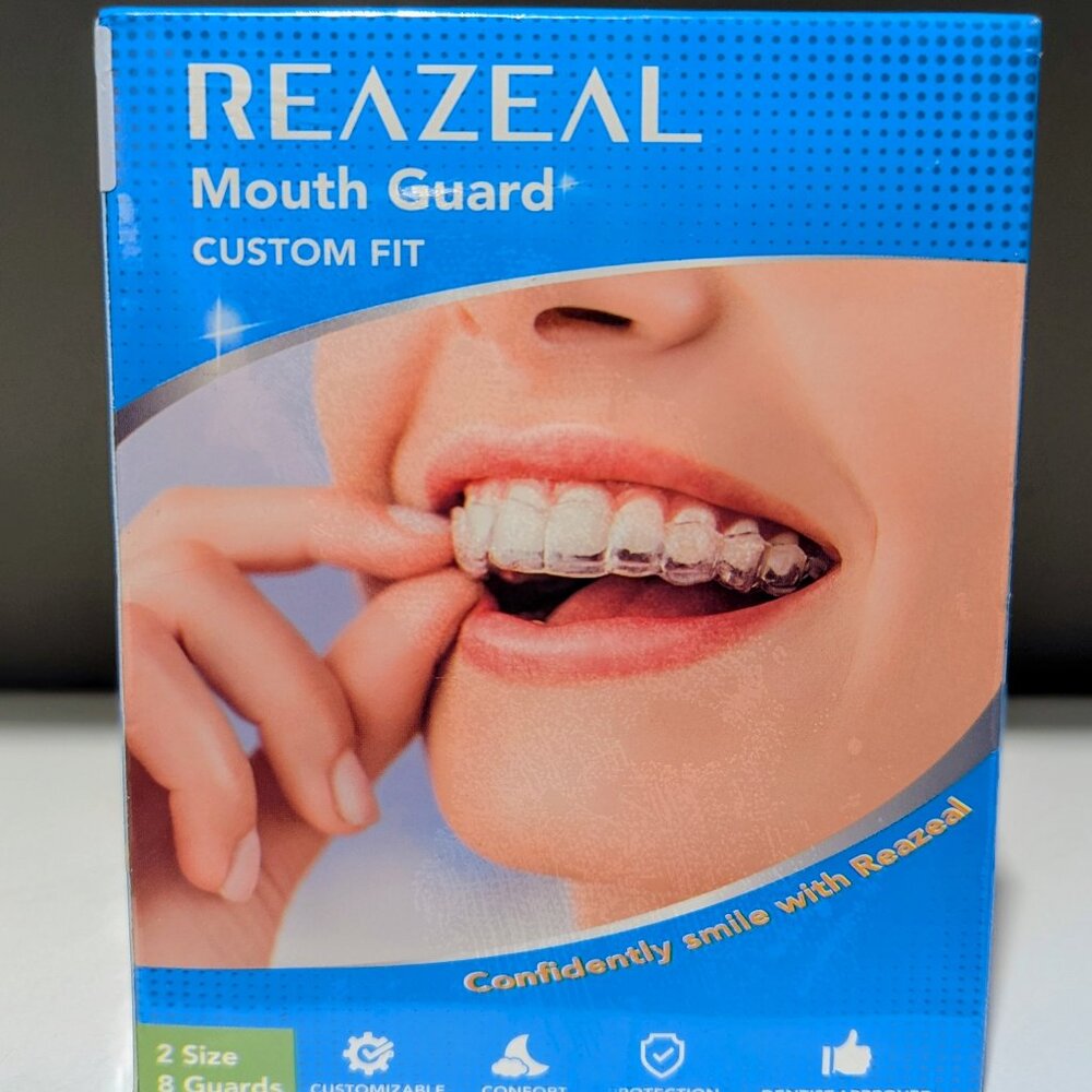 Reazeal Custom Fit Mouth Guard (8 Guards, 2 Sizes)  Anti-Snoring  Teeth Grinding